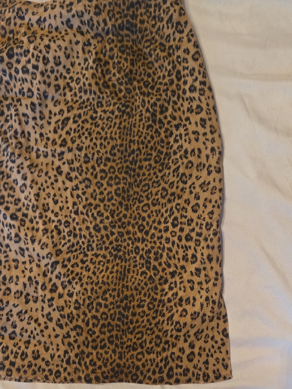 Leopard Print Pencil Skirt in Tan - Picture 4 of 7